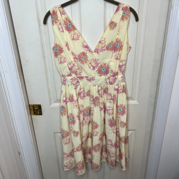 Anthropologie O by Organics Floral Pink/Yellow Dress Size 4 - Picture 1 of 11